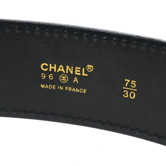 Chanel Black Leather Belt #75/30 96A Small Good main image 5